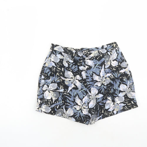 Topshop Womens Black Geometric Polyester Skort Skirt Size 8 Zip