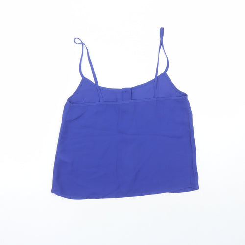 Topshop Womens Blue Polyester Camisole Tank Size 8 Round Neck