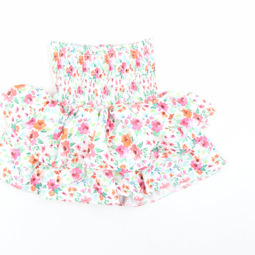 Quiz Womens White Floral Polyester Basic Blouse Size 8 Off the Shoulder