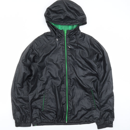 Uniqlo Mens Black Rain Coat Coat Size M Zip - Hooded Pockets