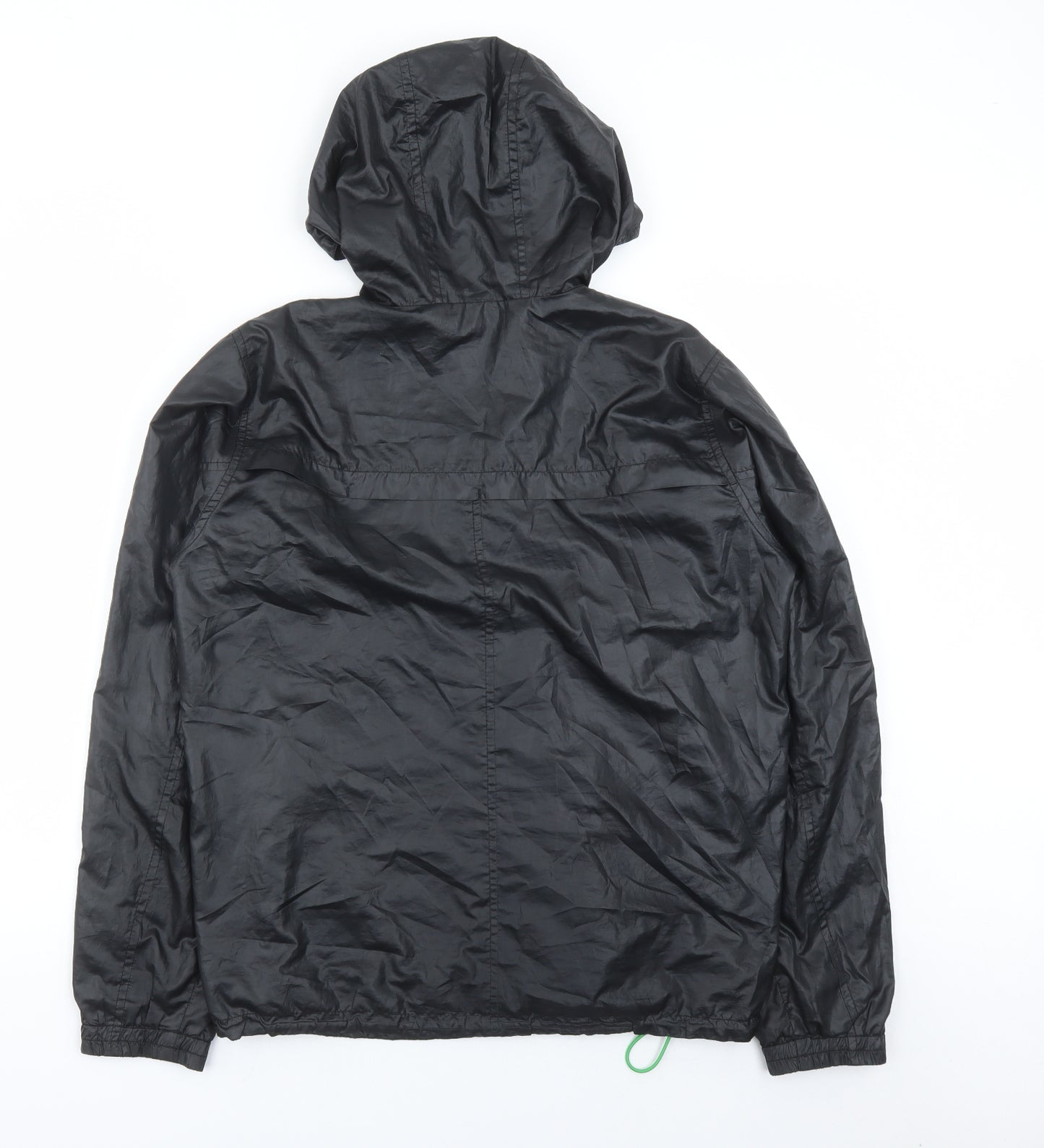 Uniqlo Mens Black Rain Coat Coat Size M Zip - Hooded Pockets