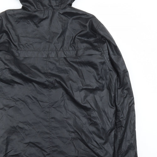 Uniqlo Mens Black Rain Coat Coat Size M Zip - Hooded Pockets