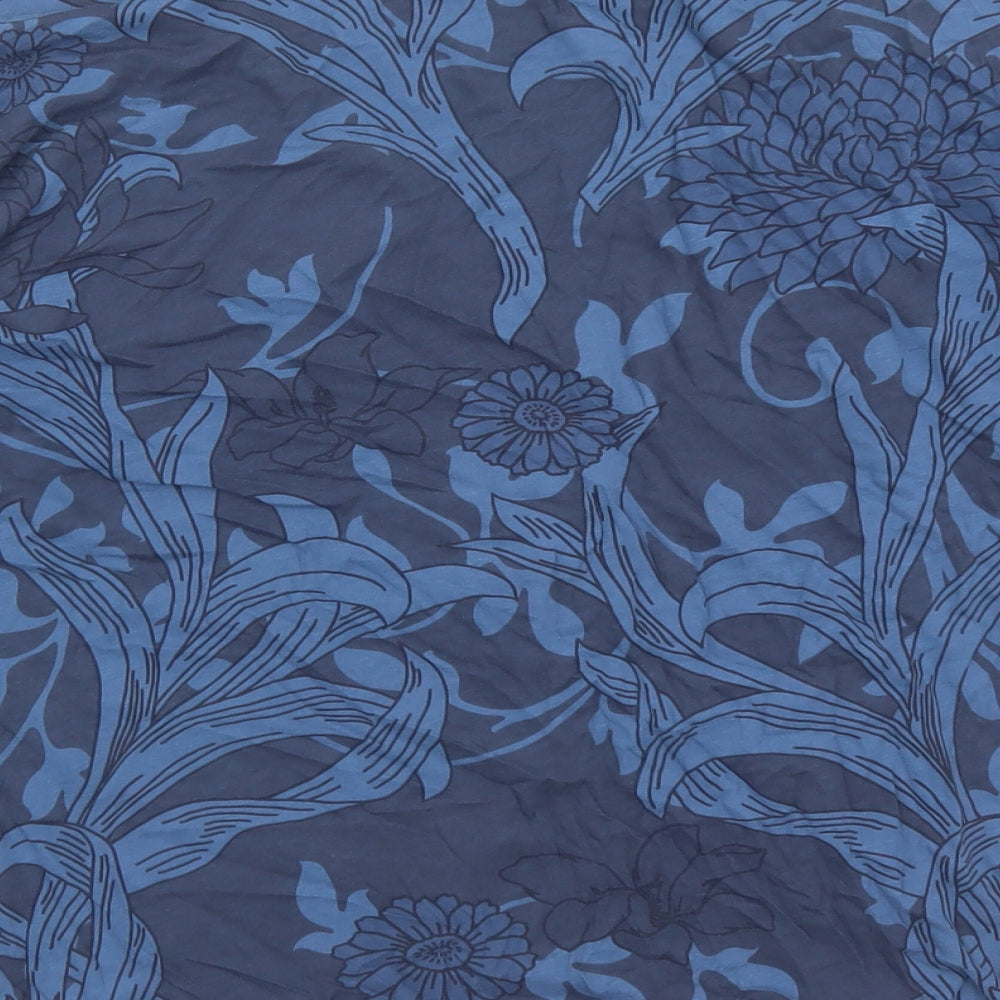 G-Star Womens Blue Floral 100% Cotton Basic T-Shirt Size M Round Neck