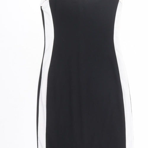 Zara Womens Black Polyester Tank Dress Size S Round Neck Pullover