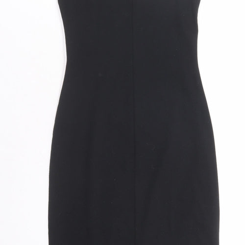 Zara Womens Black Polyester Tank Dress Size S Round Neck Pullover