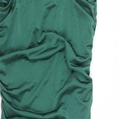 Quiz Womens Green Polyester Bodycon Size 10 Cowl Neck Pullover