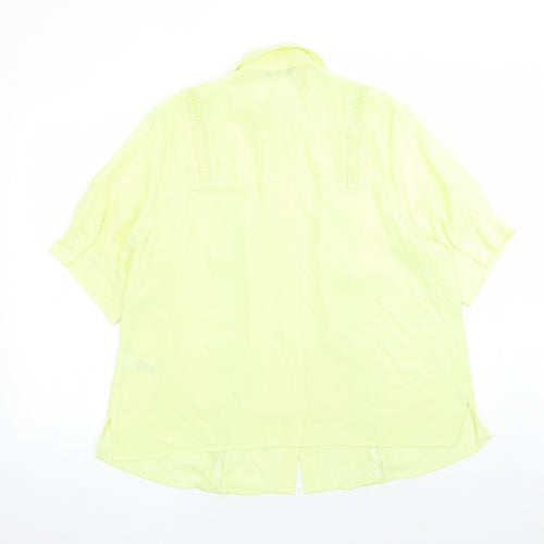 Marks and Spencer Womens Yellow Polyester Basic Button-Up Size 18 Collared
