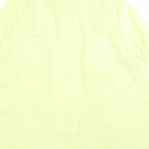 Marks and Spencer Womens Yellow Polyester Basic Button-Up Size 18 Collared