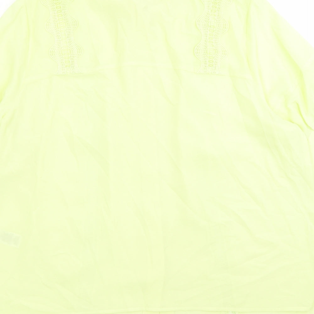 Marks and Spencer Womens Yellow Polyester Basic Button-Up Size 18 Collared