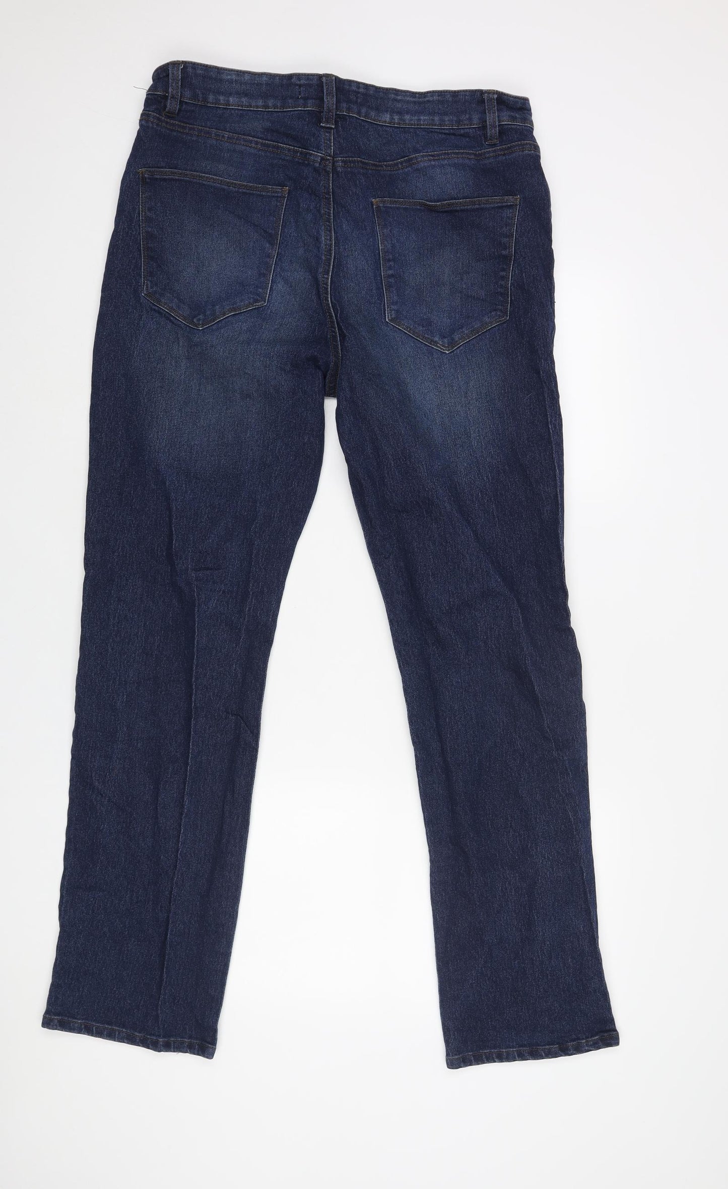 Everyday Mens Blue Cotton Straight Jeans Size 36 in L32 in Regular Zip