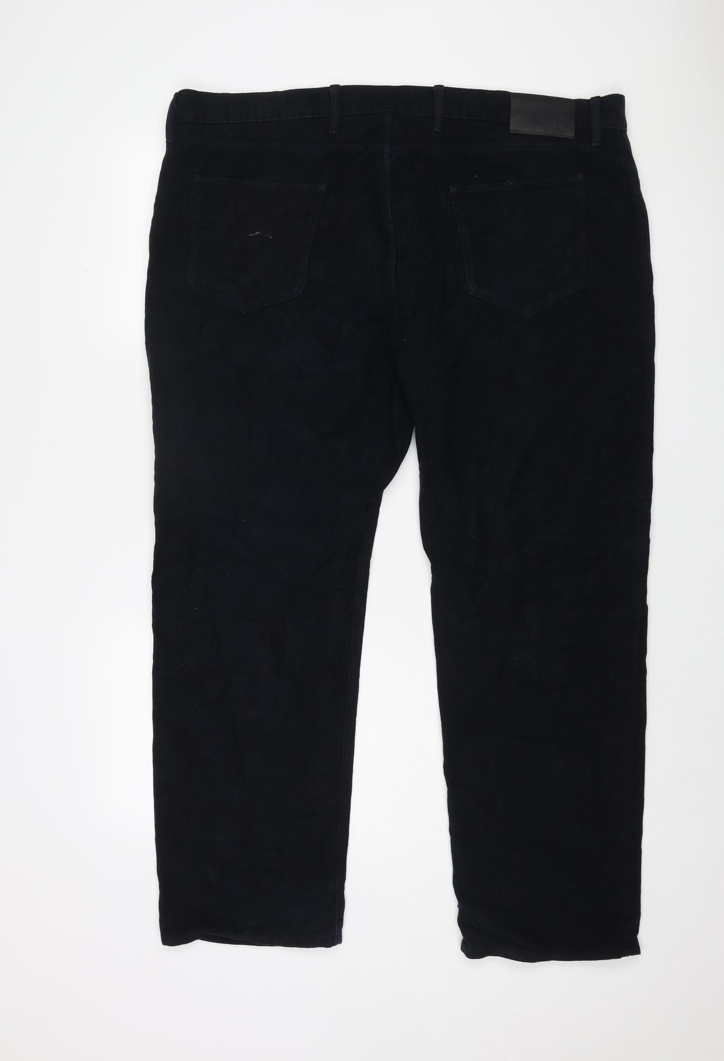 Marks and Spencer Mens Blue Cotton Trousers Size 44 in L29 in Regular Zip