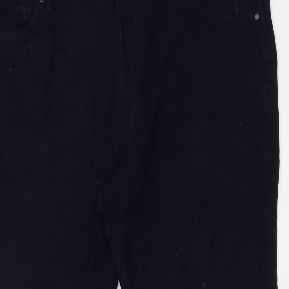 Marks and Spencer Mens Blue Cotton Trousers Size 44 in L29 in Regular Zip