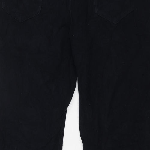 Marks and Spencer Mens Blue Cotton Trousers Size 44 in L29 in Regular Zip
