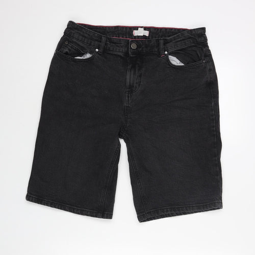 Joules Womens Black Cotton Bermuda Shorts Size 14 L11 in Regular Zip