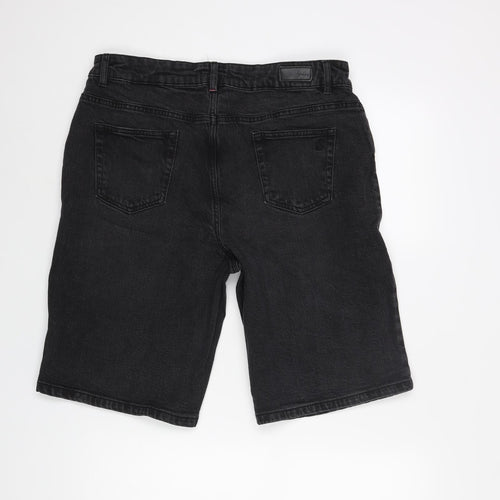 Joules Womens Black Cotton Bermuda Shorts Size 14 L11 in Regular Zip