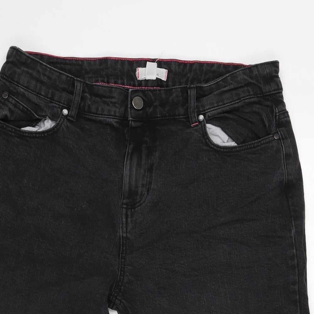 Joules Womens Black Cotton Bermuda Shorts Size 14 L11 in Regular Zip