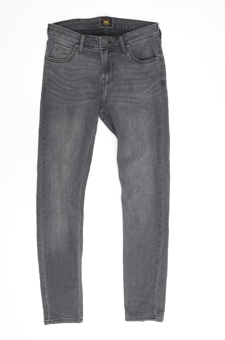 Lee Mens Grey Cotton Skinny Jeans Size 28 in L28 in Regular Zip