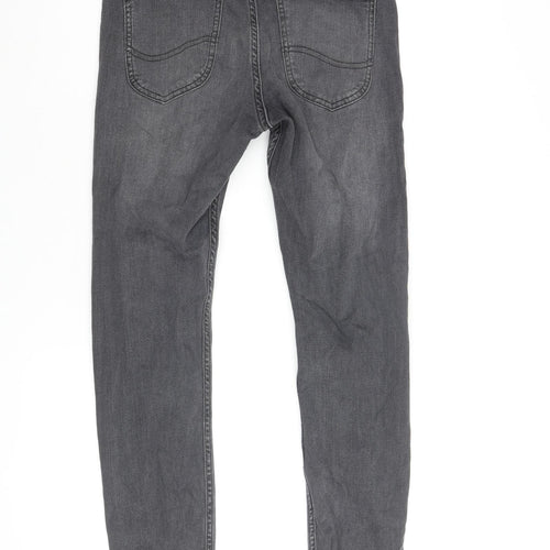 Lee Mens Grey Cotton Skinny Jeans Size 28 in L28 in Regular Zip
