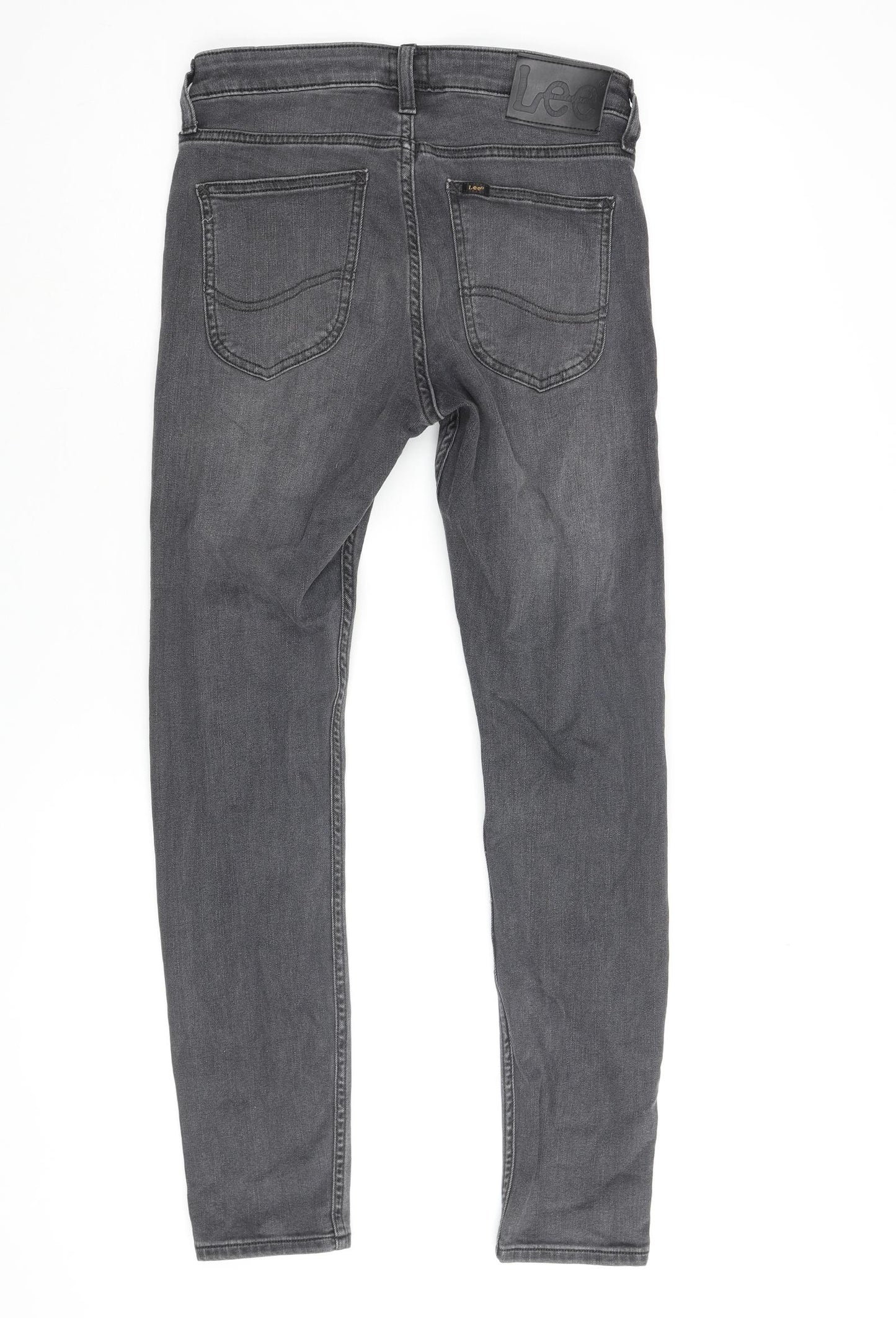 Lee Mens Grey Cotton Skinny Jeans Size 28 in L28 in Regular Zip