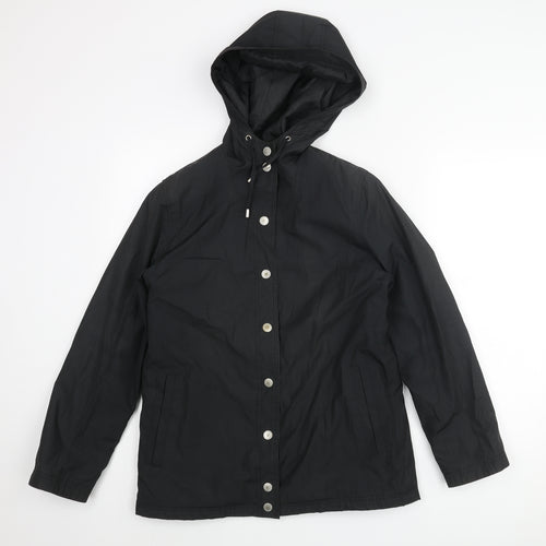 Four Seasons Mens Black Rain Coat Coat Size S Snap