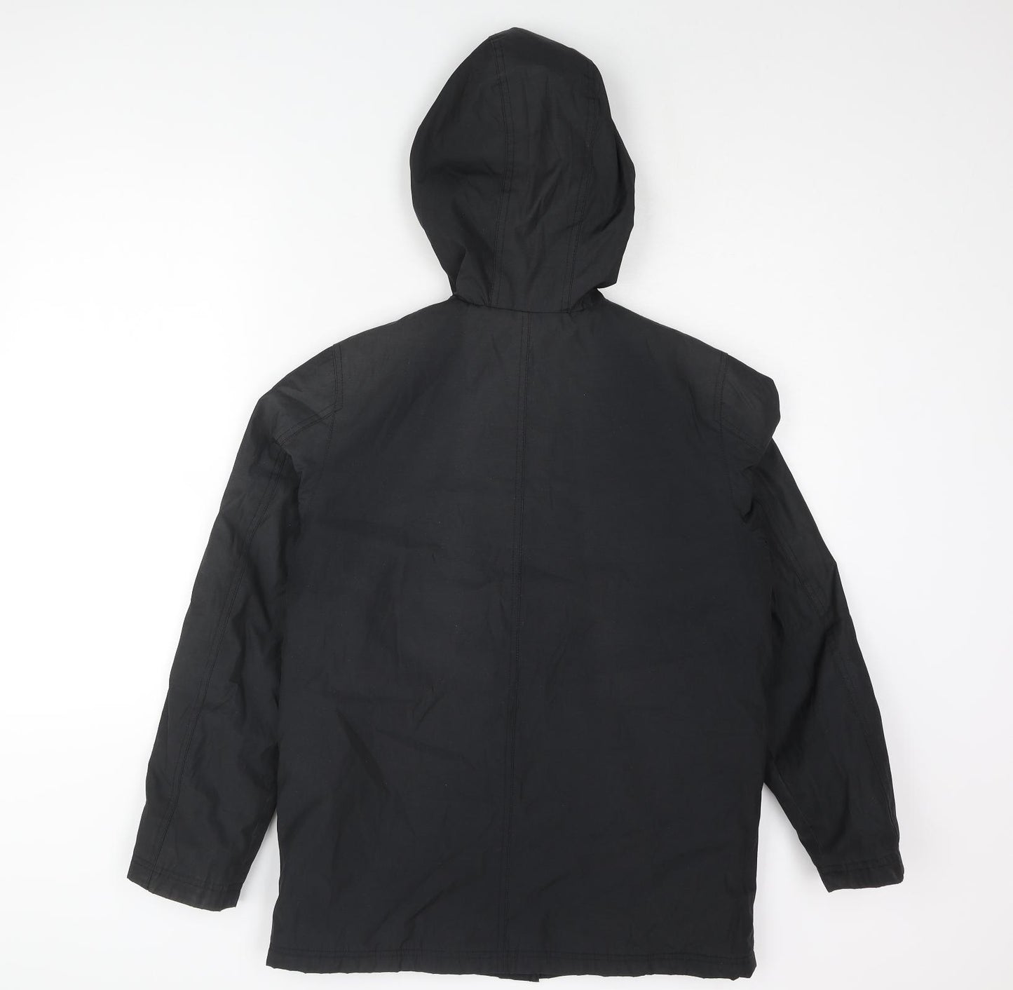 Four Seasons Mens Black Rain Coat Coat Size S Snap