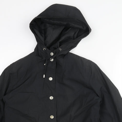 Four Seasons Mens Black Rain Coat Coat Size S Snap