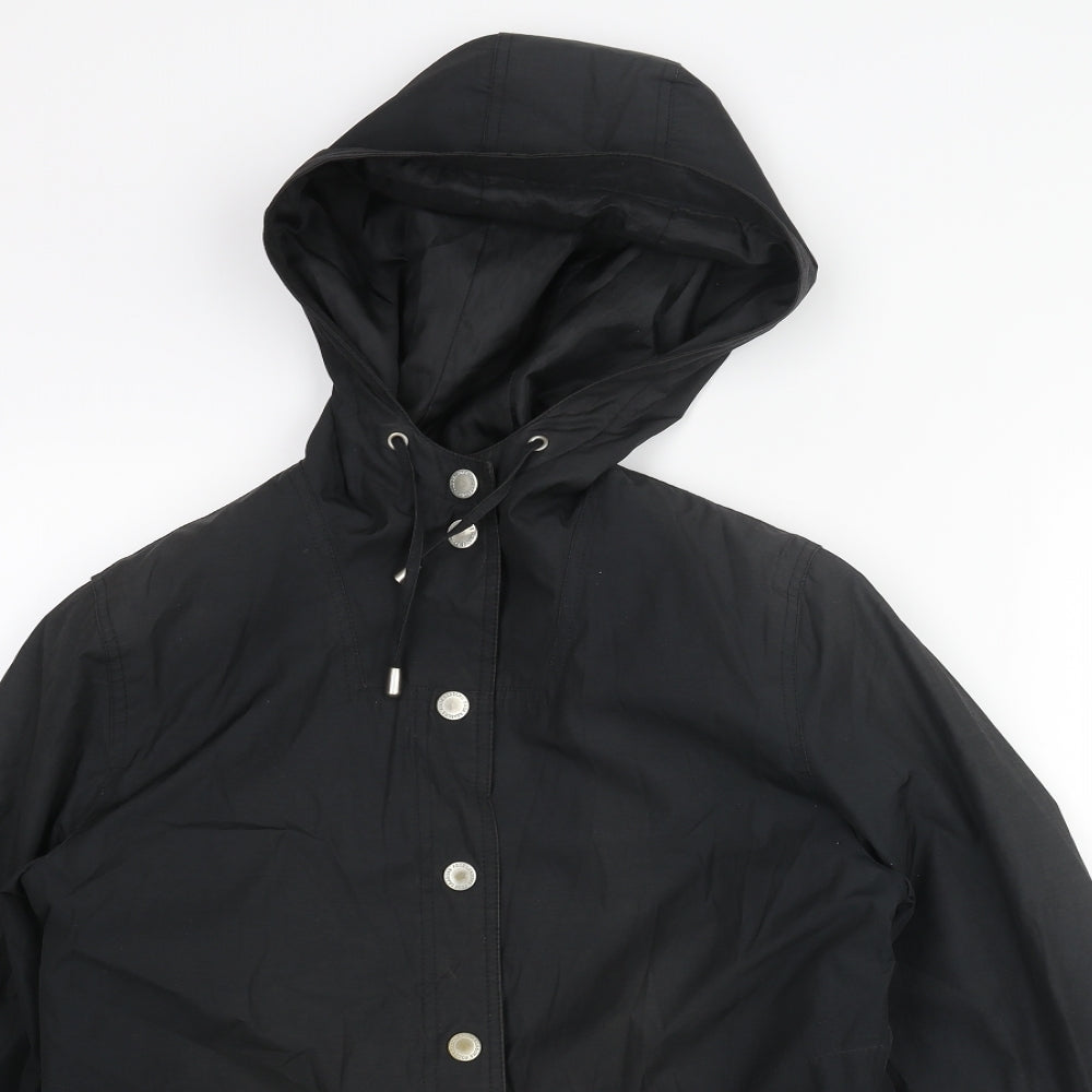 Four Seasons Mens Black Rain Coat Coat Size S Snap