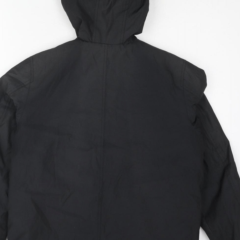 Four Seasons Mens Black Rain Coat Coat Size S Snap