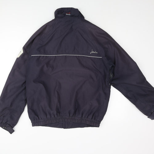 Joules Womens Blue Rain Coat Coat Size 10 Zip - Sleeve Logo