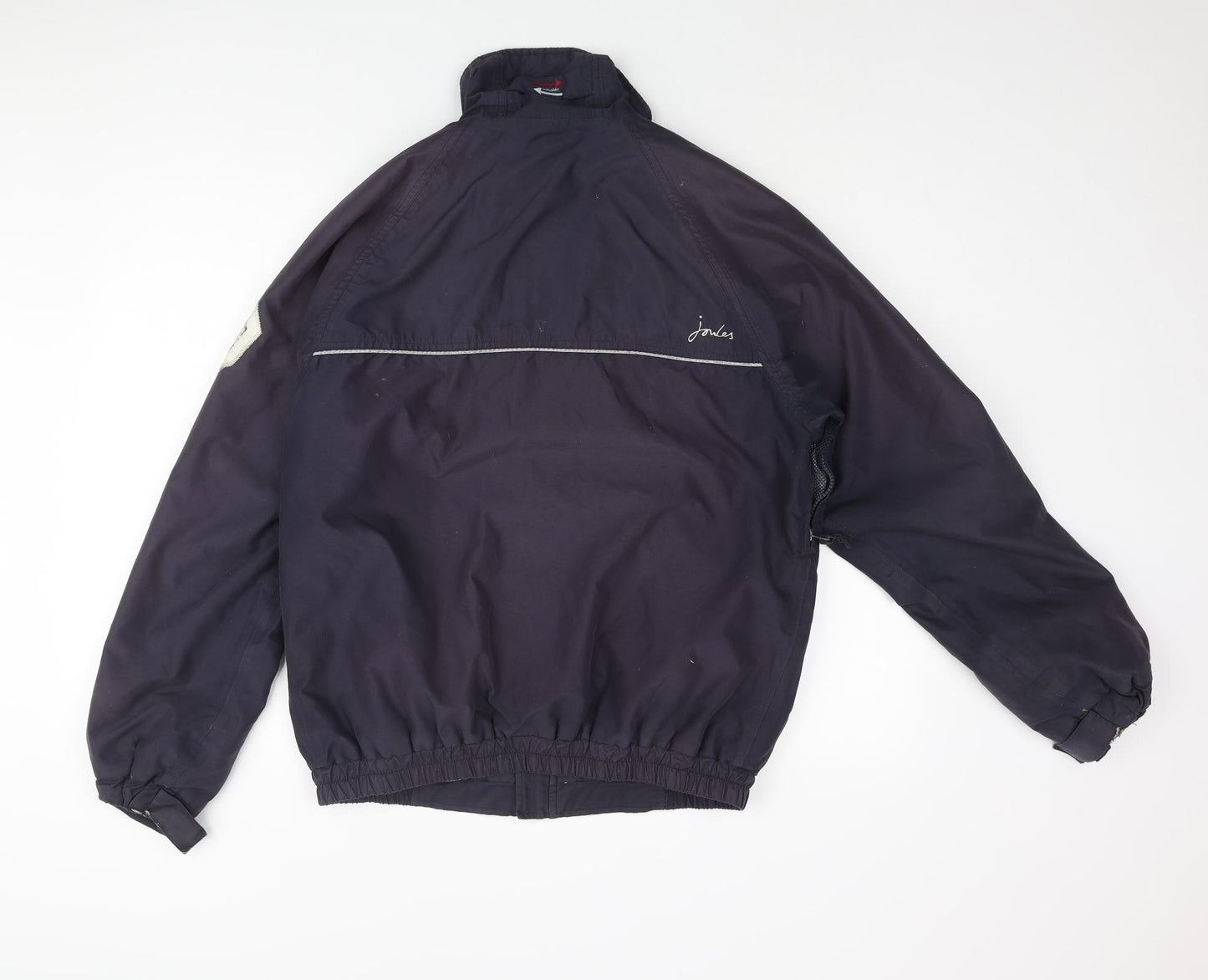 Joules Womens Blue Rain Coat Coat Size 10 Zip - Sleeve Logo