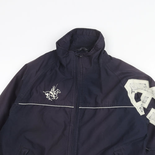 Joules Womens Blue Rain Coat Coat Size 10 Zip - Sleeve Logo