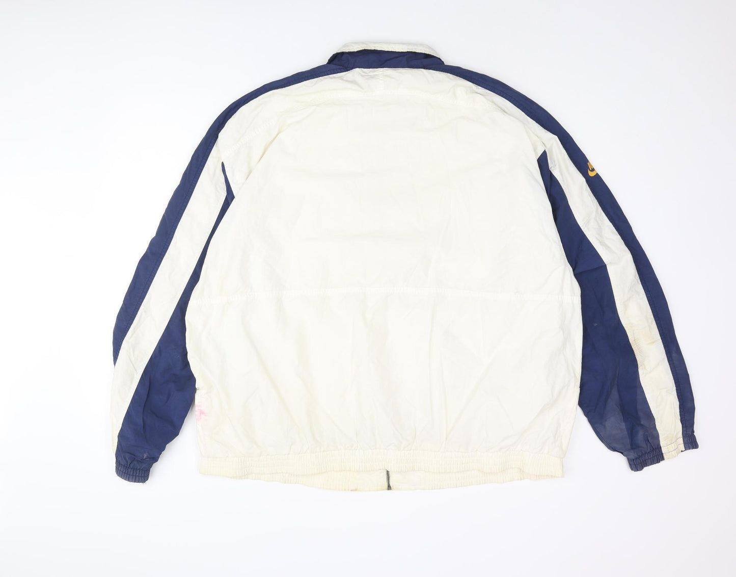 Nike Mens White Check Windbreaker Jacket Size XL Zip - Nike SC