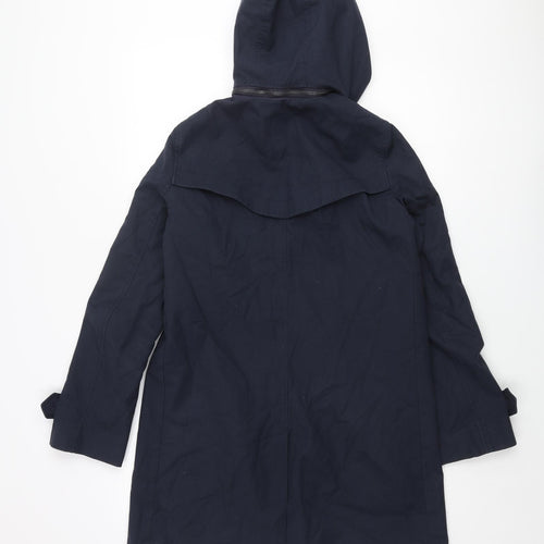 French Connection Womens Blue Trench Coat Coat Size 10 Button