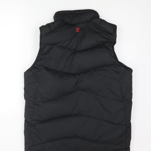 Timberland Mens Black Gilet Coat Size L Zip - Logo