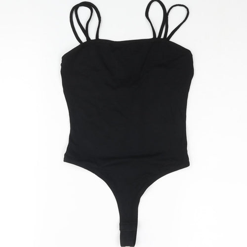 ASOS Womens Black Viscose Bodysuit One-Piece Size 8 Snap