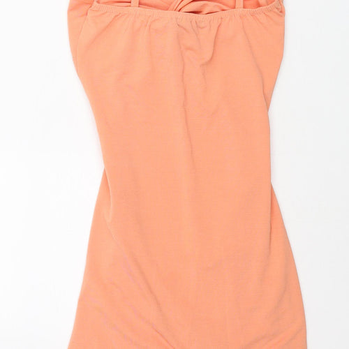 Boohoo Womens Pink Polyester Mini Size 8 Sweetheart Pullover - Rouched Knot Detail