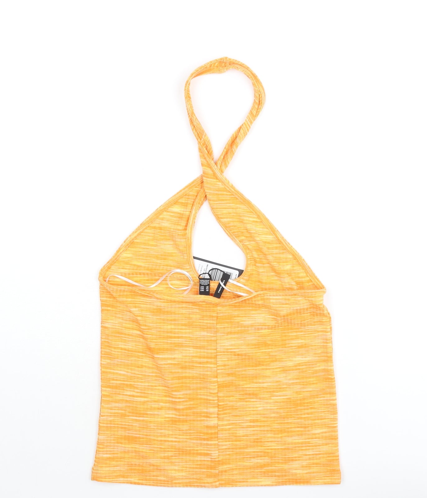 Vera Moda Womens Orange Polyester Basic Blouse Size M Halter