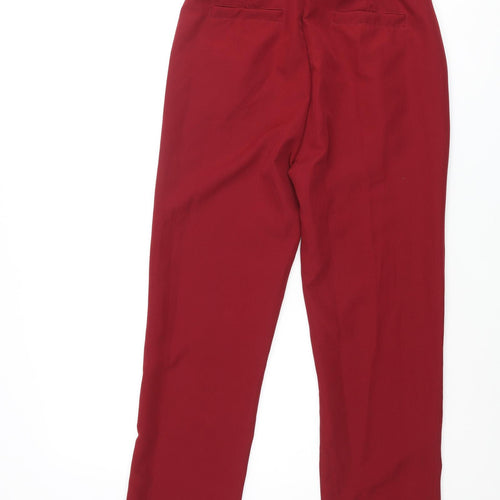 I SAW IT FIRST Womens Red Polyester Trousers Size S L27 in Regular Zip - Betled