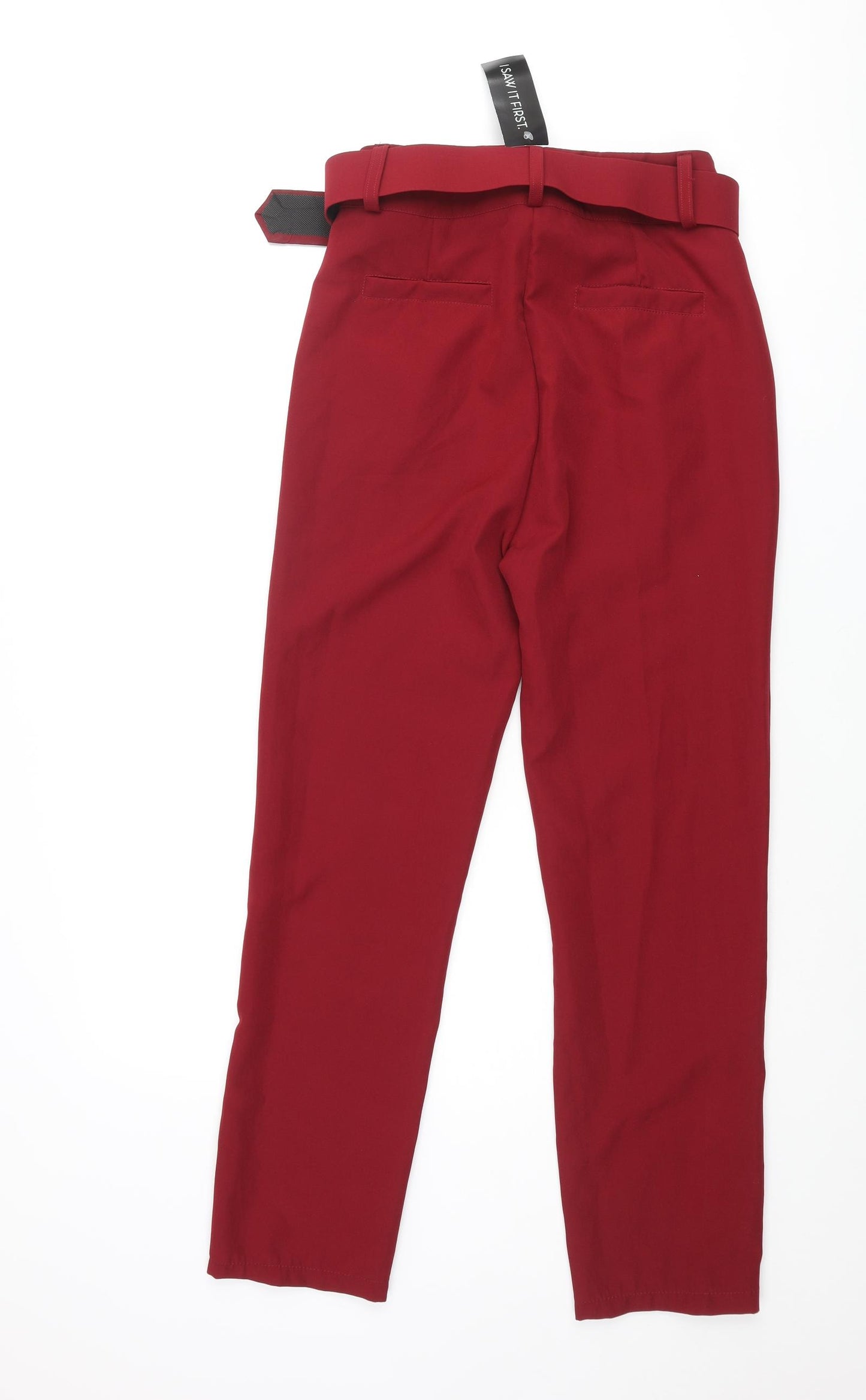 I SAW IT FIRST Womens Red Polyester Trousers Size S L27 in Regular Zip - Betled