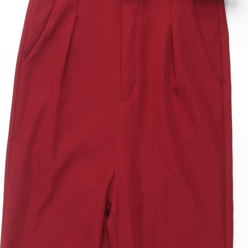I SAW IT FIRST Womens Red Polyester Trousers Size S L27 in Regular Zip - Betled