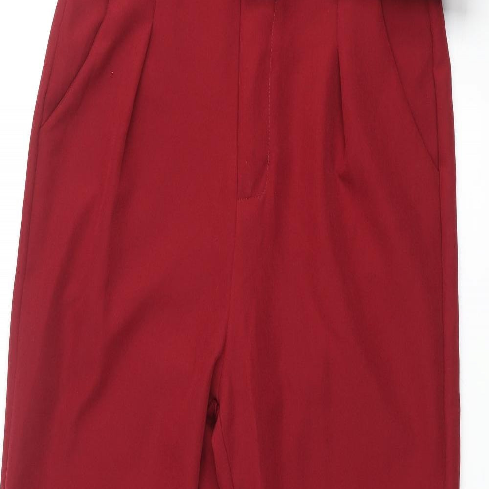I SAW IT FIRST Womens Red Polyester Trousers Size S L27 in Regular Zip - Betled
