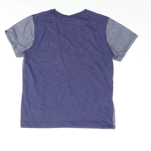 NEXT Boys Blue Colourblock Cotton Basic T-Shirt Size 13 Years Crew Neck Pullover
