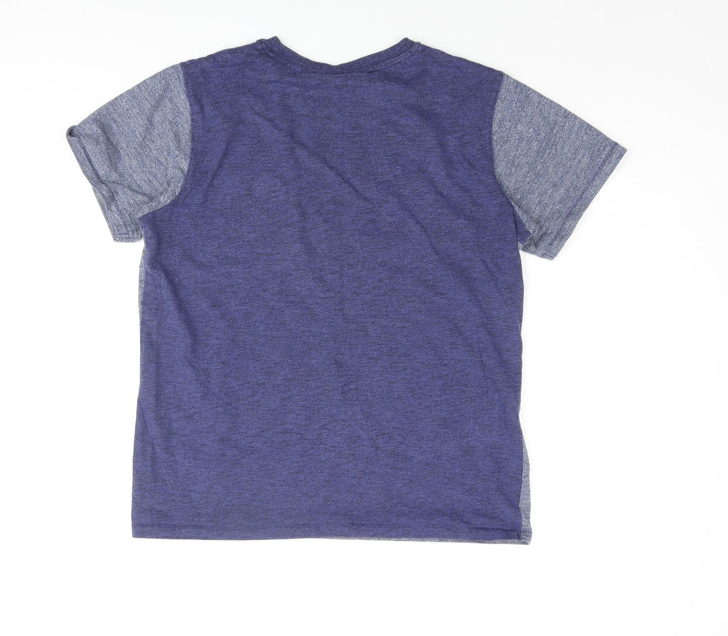 NEXT Boys Blue Colourblock Cotton Basic T-Shirt Size 13 Years Crew Neck Pullover