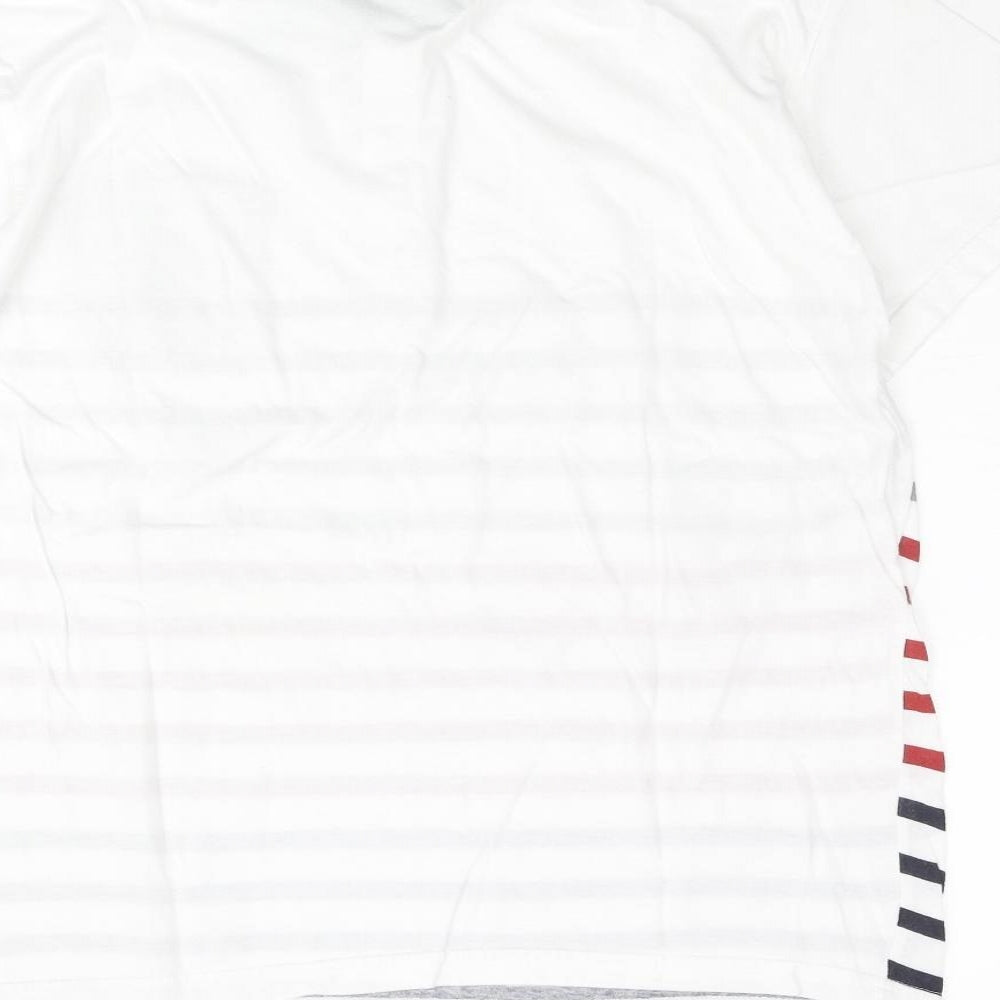 Carbrini Boys White Cotton Basic Polo Size 13-14 Years Collared Button - Stripe Print Logo