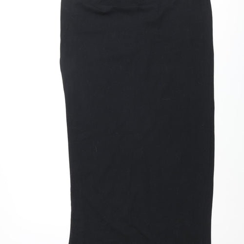 Simply Be Womens Black Cotton Maxi Skirt Size 16 - Side Slit