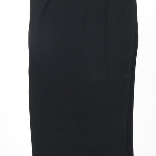 Simply Be Womens Black Cotton Maxi Skirt Size 16 - Side Slit