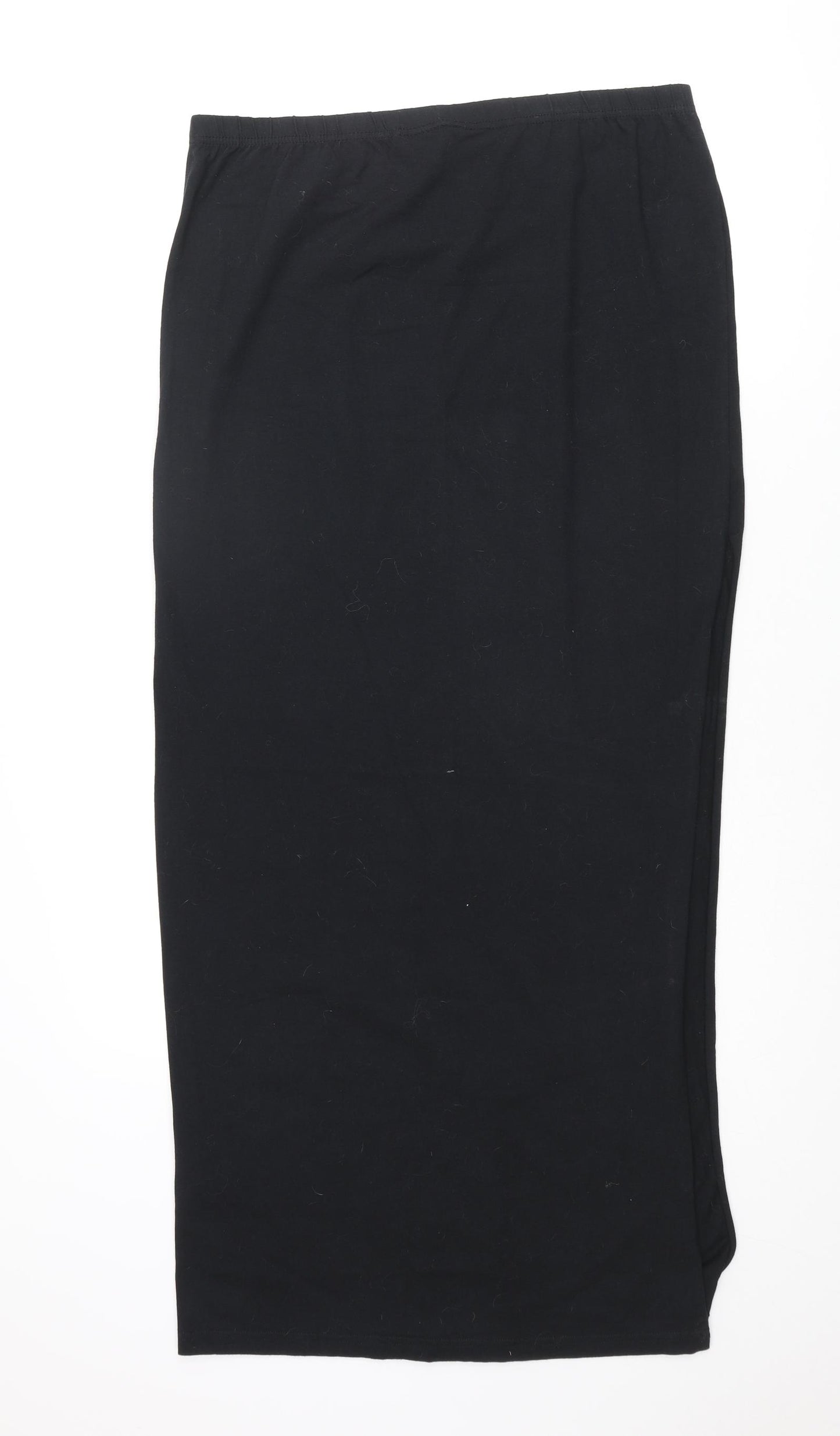 Simply Be Womens Black Cotton Maxi Skirt Size 16 - Side Slit