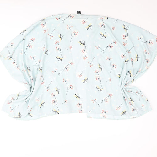 New Look Girls Blue Geometric Polyester Kimono Blouse Size M V-Neck - Dragonfly Print