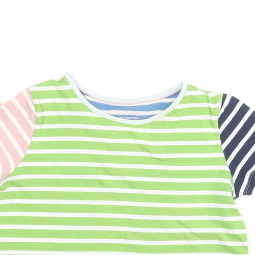 Mini Boden Boys Multicoloured Striped Cotton Basic T-Shirt Size 6-7 Years Round Neck Pullover