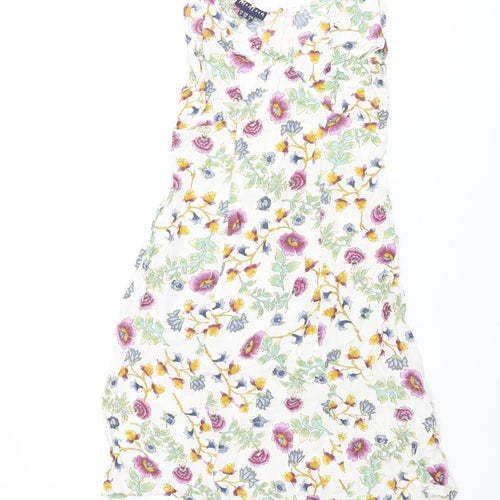 Monsoon Womens Multicoloured Floral Viscose Shift Size 10 V-Neck Zip